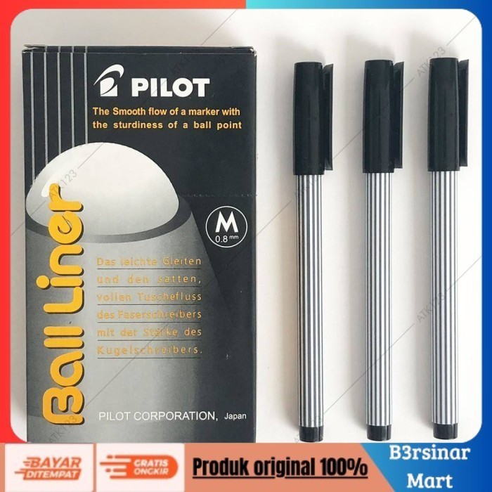 

[[KUALITAS TERBAIK]] Pulpen Balliner 0.8MM Pulpen Ball Liner Original hitam biru merah Hitam COD
