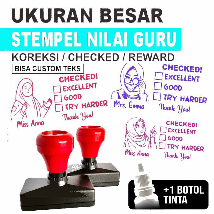 

Stempel Nilai Guru [BESAR] untuk Penilaian / Koreksi / Checked / Reward