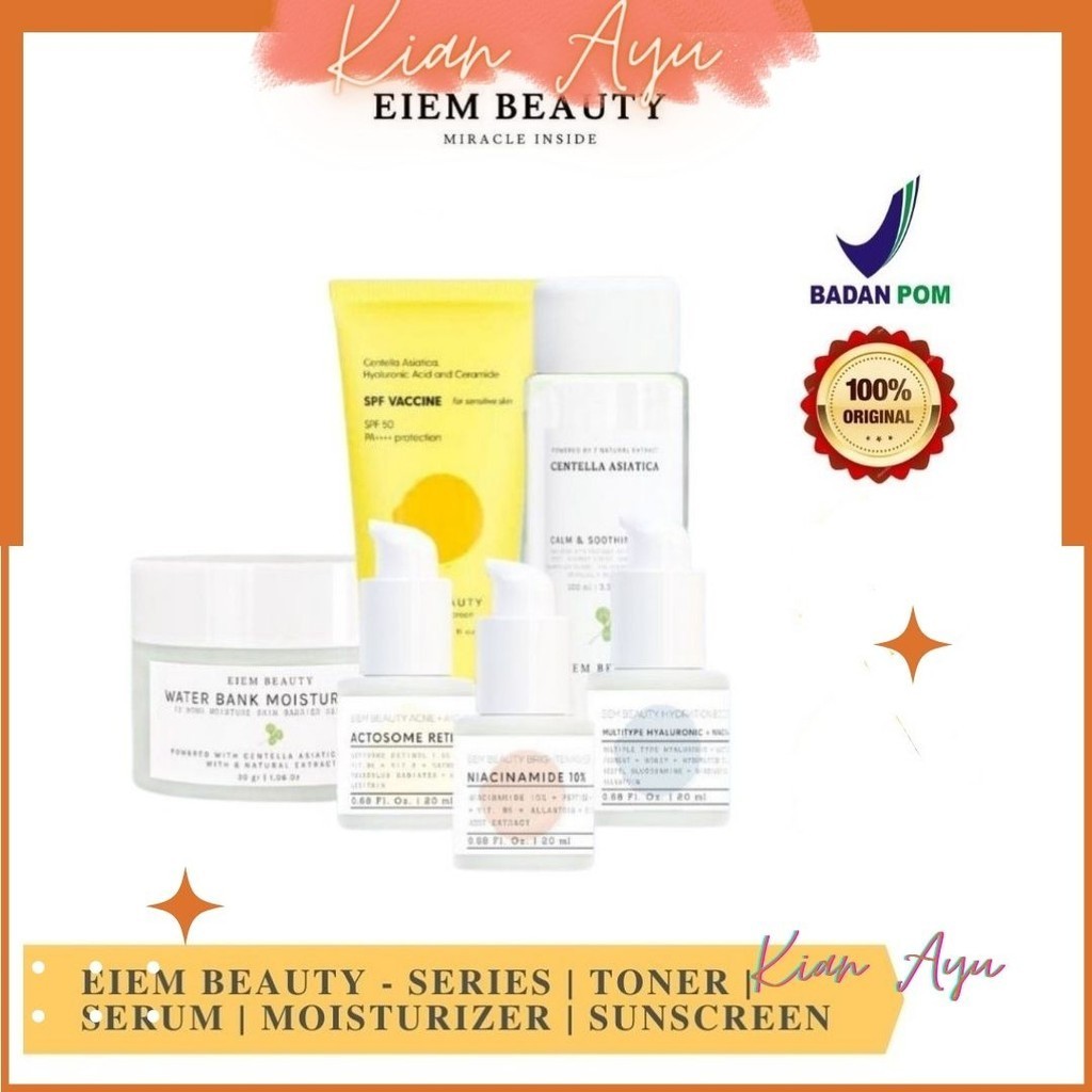 KianAyu* EIEM Beauty Series - Sunscreen Gel | Serum | Toner | Barrier Cleanser | Moisturizer | Cera 