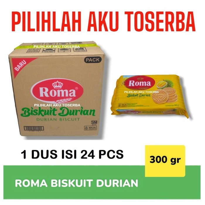 

Biskuit Roma DURIAN 300 gram - ( HARGA 1 DUS )