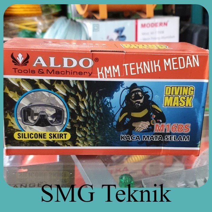 Berkualitas KACA MATA SELAM SILICON ALDO DIVING MASK ALDO M16BS LKR763