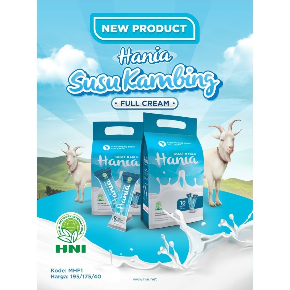 

HANIA SUSU KAMBING FULL CREAM HNI HPAI