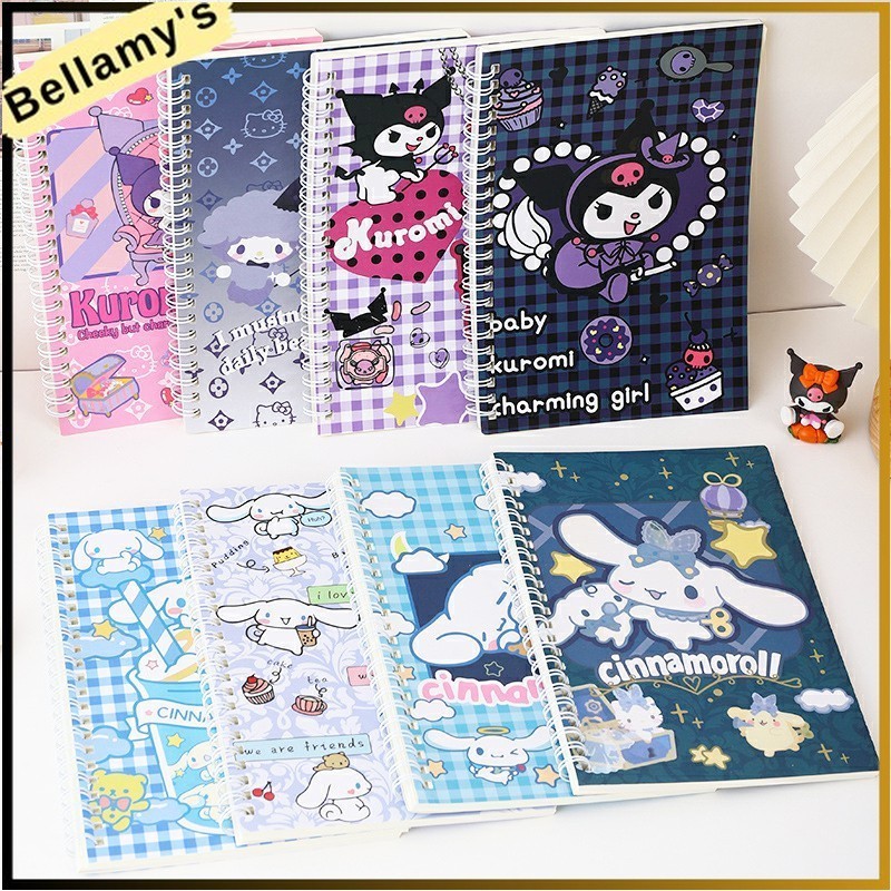 

COD✨Buku catatan pelajar Kurome, buku catatan koil A5 gaya ins, buku catatan Sanrio yang lucu-be