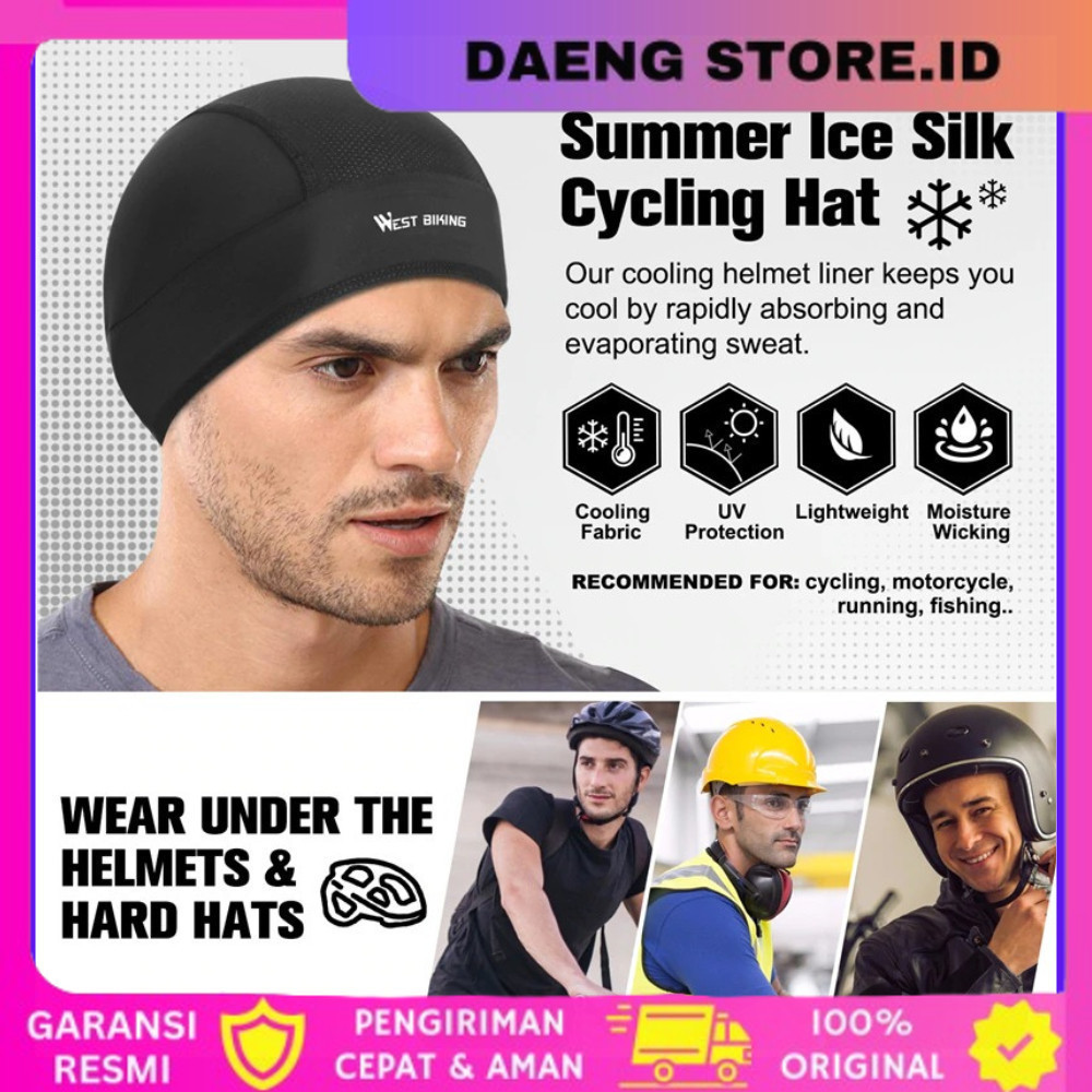 COD Topi Helm Sepeda Topi Cover Beanie dalam pelindung kepala helm motor sepeda inner cap MAKASSAR