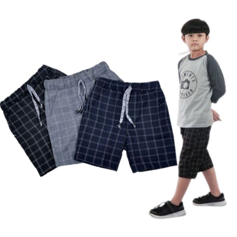 { COD } Celana Tartan Pendek Anak Cowok Laki Laki Usia 5 6 7 8 9 10 11 12 13 14 Tahun | Celpen Motif
