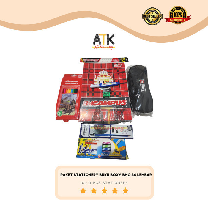 

TX Paket Alat Tulis Stationery Set Buku Boxy BMC 36 Lembar Back To School