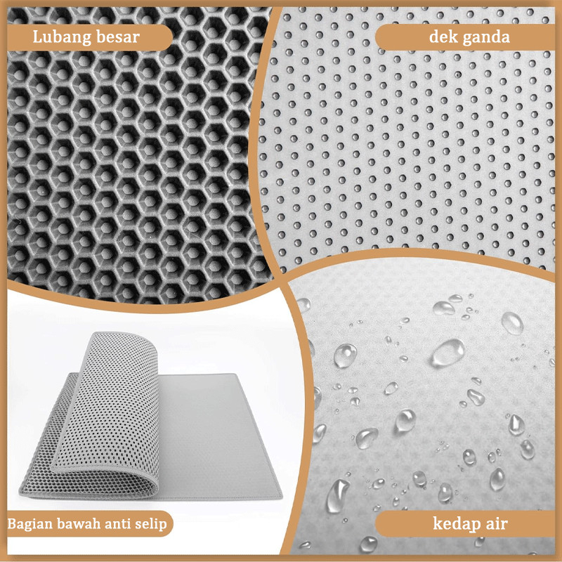 120*70Cm Keset Pasir Kucing Karpet Pasir Kucing Keset Pasir Kucing Tikar Pasir Kucing Eva Lapisan