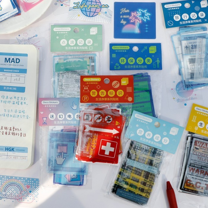 

Deco Journal Sticker DIY DECO EDITION Stiker Pack Isi 30 Lembar Kawaii Stationery Decorative