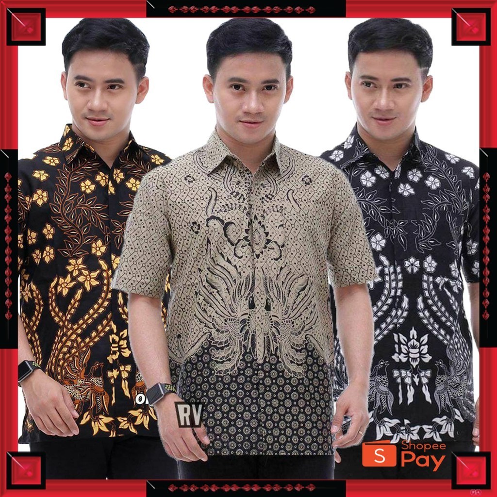 KAIN ADEM LEMBUT HALUS TEBAL / Hem Batik Pria Lengan Pendek - Baju Batik Pria - Hem Batik Pria Jumbo