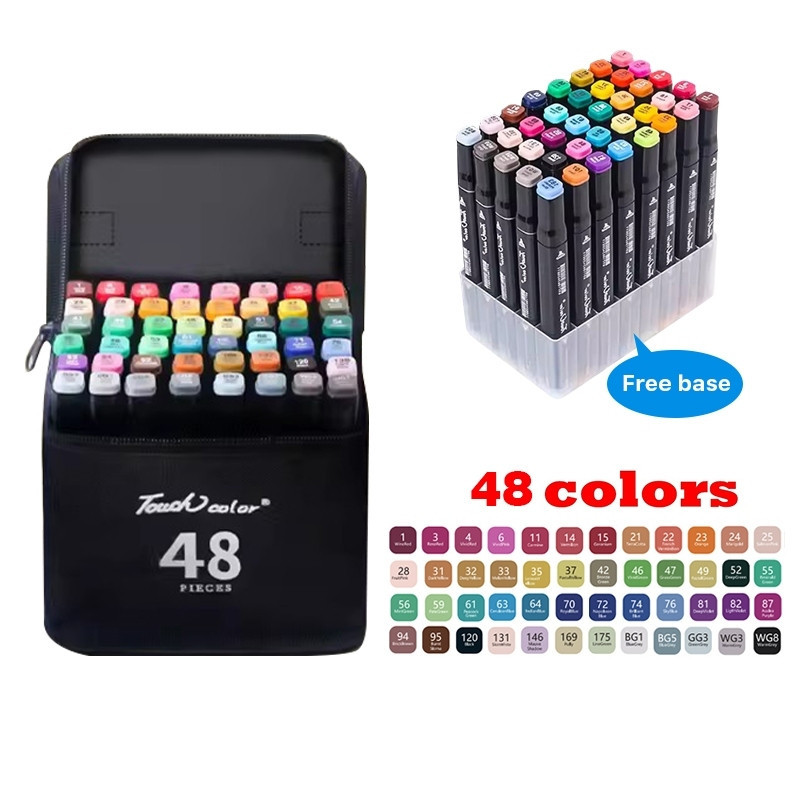 

GROSIRJUJUR 48pcs Stabilo Spidol Warna Sketsa Umum Dua Sisi Kepala Tulis Luas dan Halus Pena Pensil Double Headed General Touch Marker Pen Animation Set Markers Dual Side Fine Art Brush Twin Market