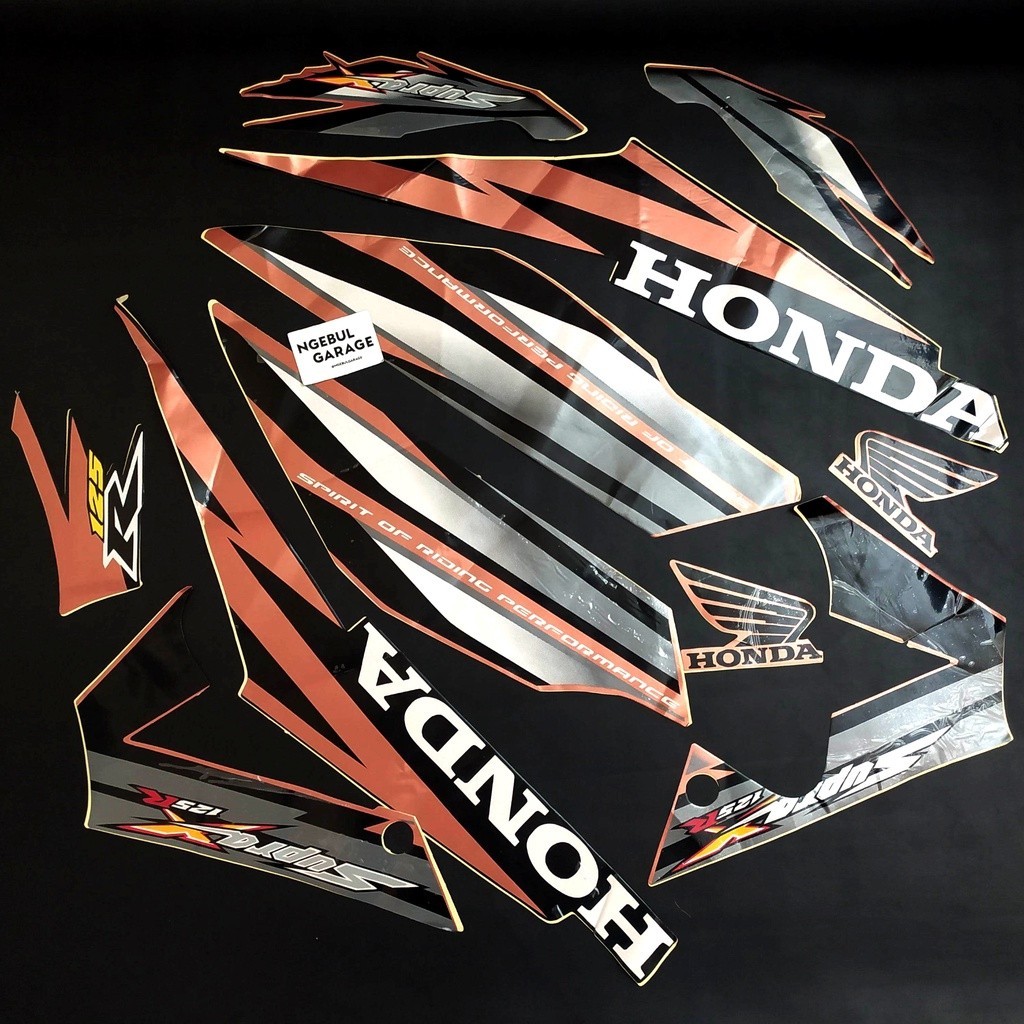 Stiker Supra X 125R Coklat 2006 Striping HONDA IMI