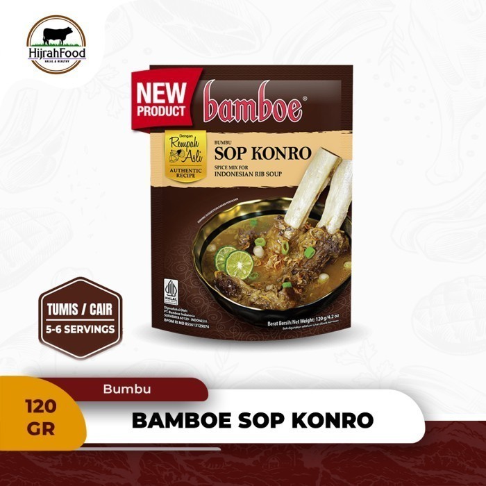 

Bamboe Premium Taste Bumbu Sop Konro Spice Mix for Indonesian Rib Soup Praktis 120 gr