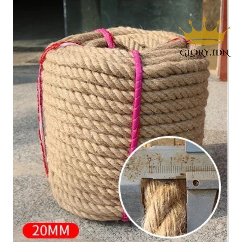 

Tali Tambang Besar 20-22mm Roll Rami Goni Panjang 50 Meter / Tali Manila / Tali Dadung / Tali Tarik Tambang Anak / Tali Pengikat Barang / Tali Kuat Tahan Lama / Tali Dekorasi