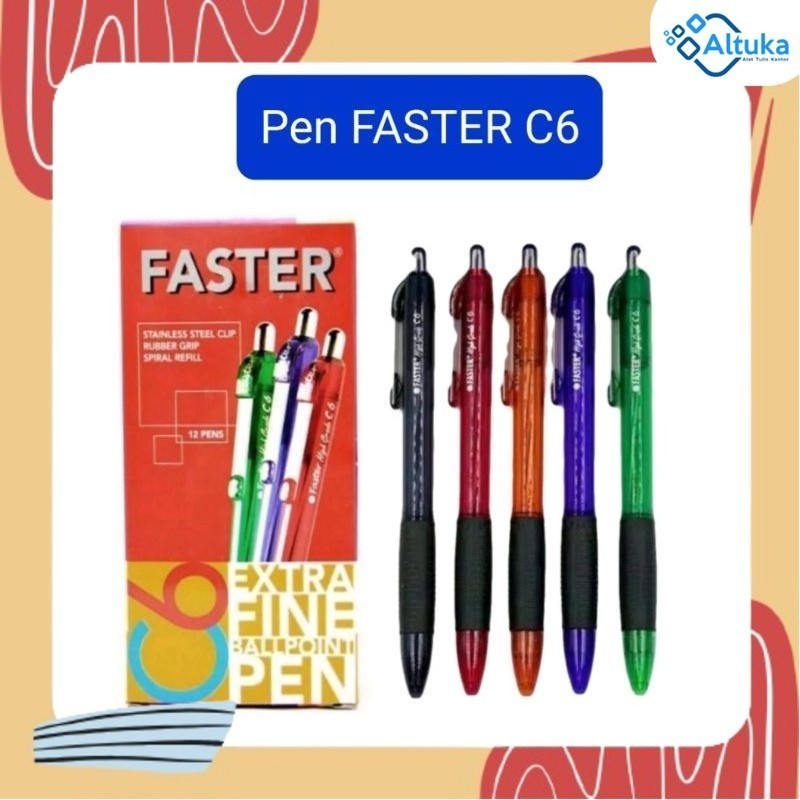 

(12 Pcs) Bulpen / Ballpoint / Pen Faster C6 / cetet