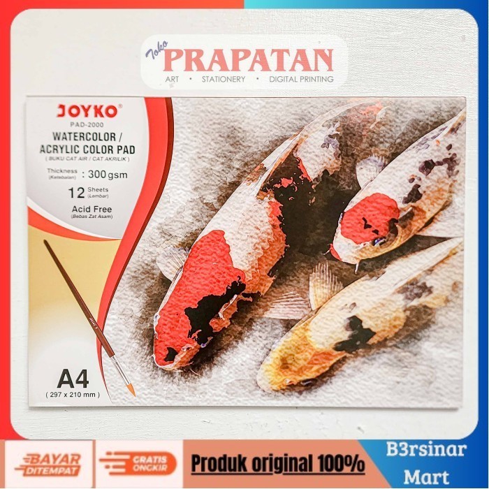 

[KUALITAS TERBAIK] Joyko Watercolor Acrylic Pad A4 PAD-2000 | Buku Cat Air & Cat Akrilik