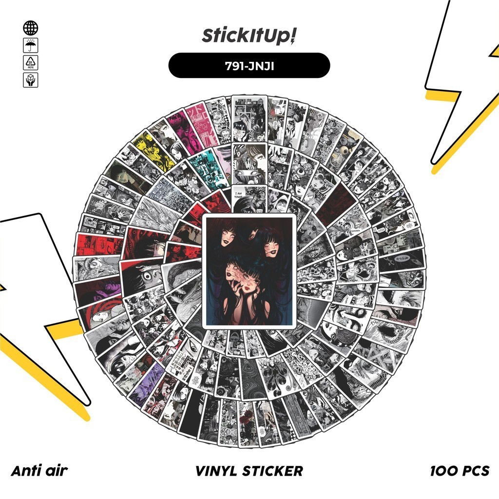 

COD✨ 100 Pcs Stiker Pack Junji Ito Tomie Classical Horror V2 Lucu Aesthetic Vynil Waterproof untuk Freebies Sticker Buku Journal Casing HP Laptop