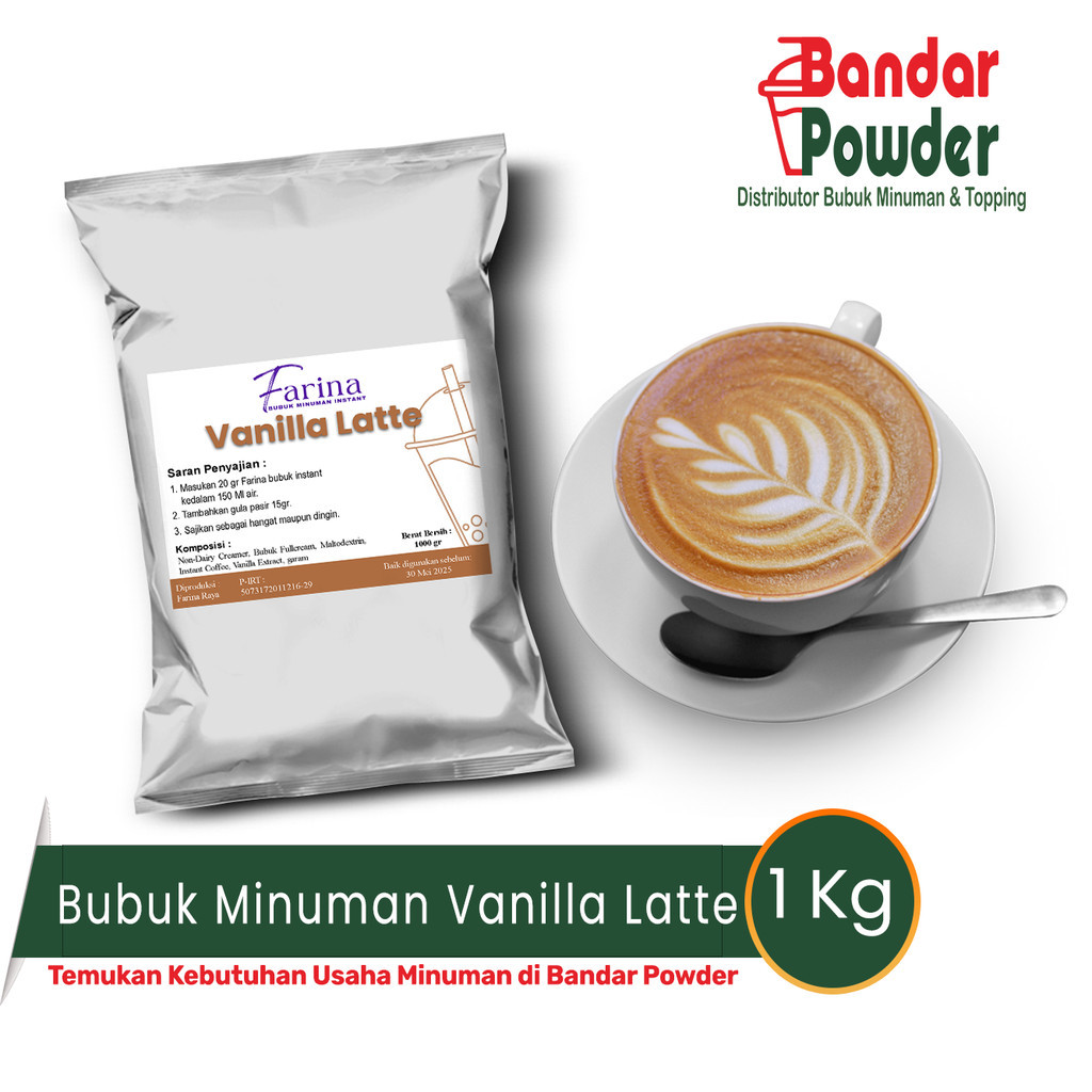 

Bubuk Minuman Vanilla Latte 1kg - Serbuk Minuman Farina Kopi Premium