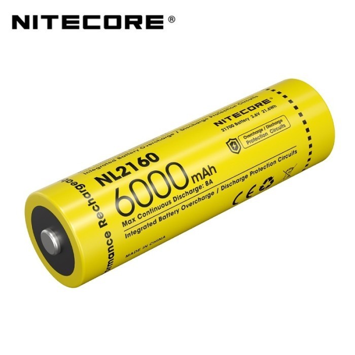 NITECORE NL2160 BATERAI 21700 6000mAh 3.6V Li-Ion Rechargeable