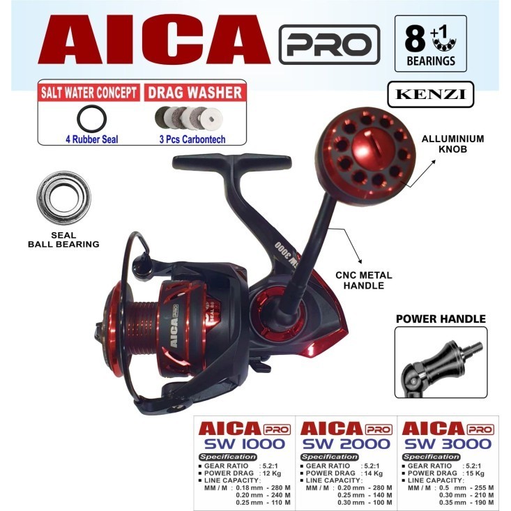 Reel SPINNING KENZI AICA PRO SALTWATER CONCEPT - SW 3000