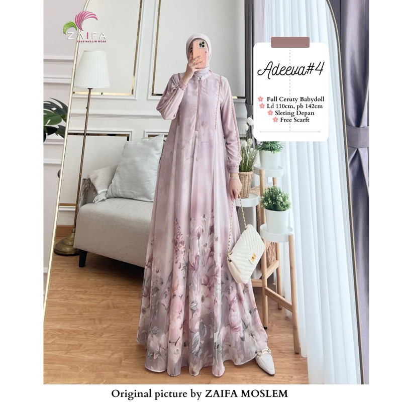 Zaifa Official Qamara Mahika Chitra Bahan Armani Silk Ombre Premium Dress Jumbo Gamis Muslim Syari I