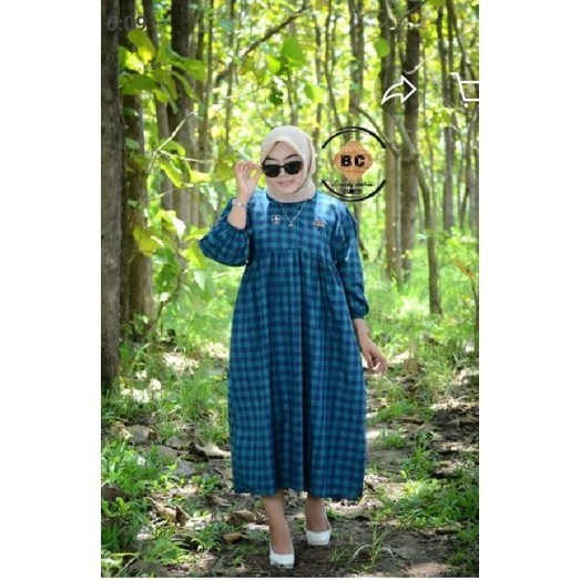 Tunik kotak wanita kekinian / Tunik muslim wanita / tunik dress / midi dress kotak / daster jumbo