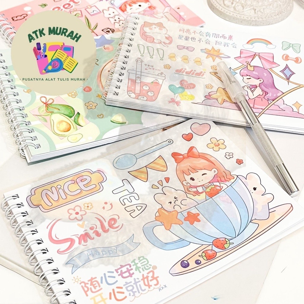 

Buku sticker Anti Air isi 20 lembar Senmu Book Kreativitas Aesthetic Food Story waterproof kartun anak lucu kado unikSet Diary Jurnal