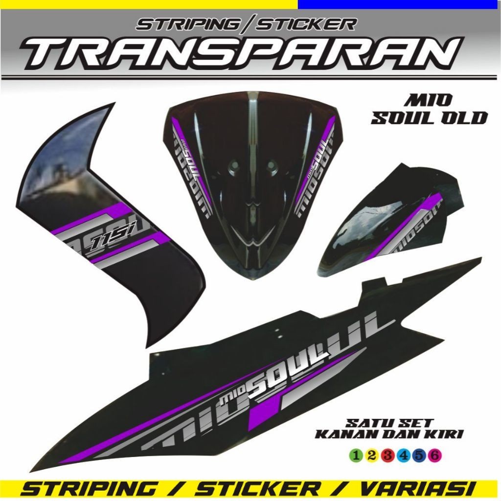 STRIPPING MIO SOUL TRANSPARAN UV CLEAR SIMPEL YAMAHA MIO SOUL KARBU VIETNAM VARIASI
