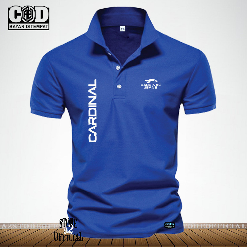 Kaos Polo Kerah Shirt Pria&Wanita  Polo Kerah Logo Cardinal Kirka Texk Putih / Baju Kaos Polo Kerah 