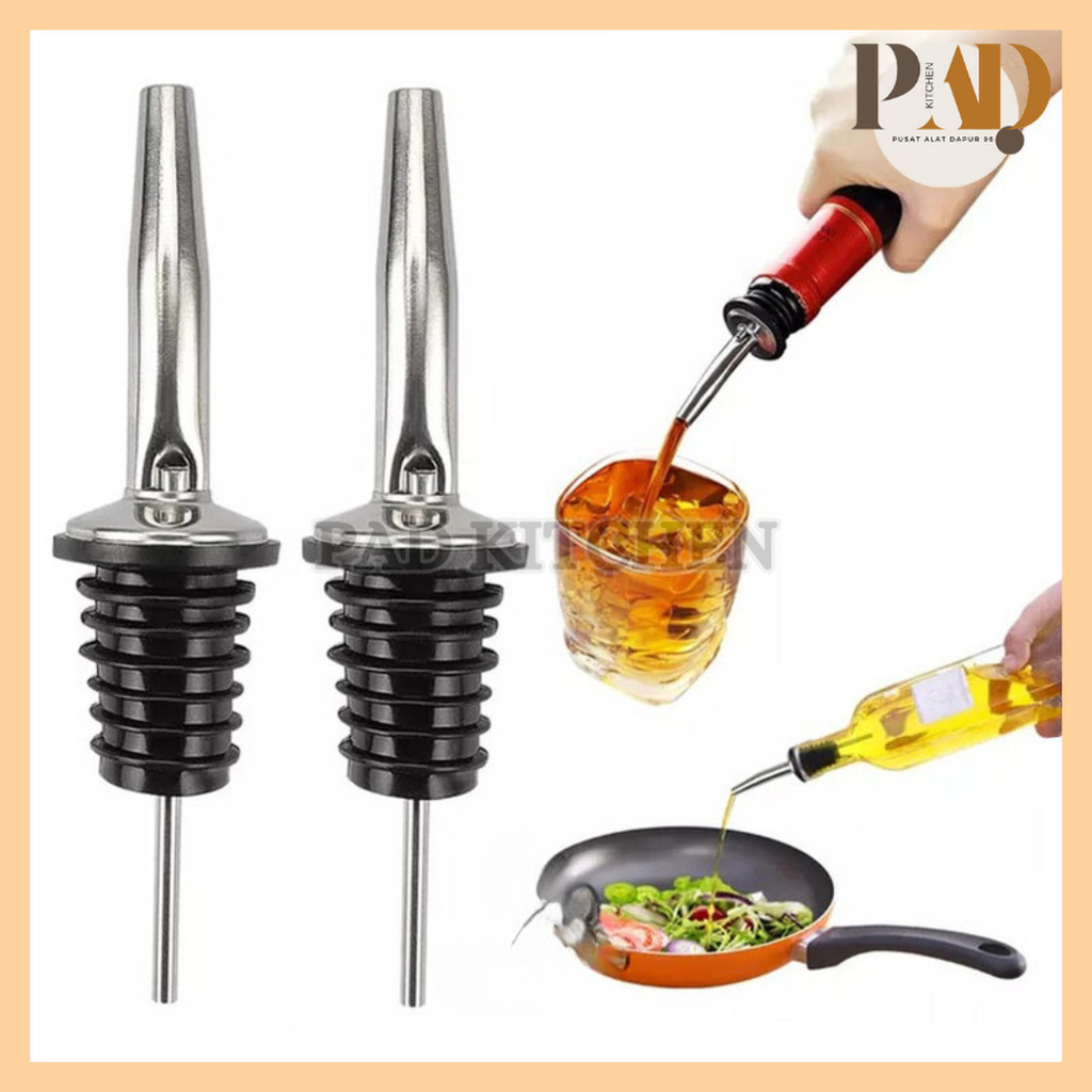 TERMURAH - Pourer Botol Tutup Botol Minyak Kecap Wine Syrup Sirup Marjan Penutup Botol Stainless Liq