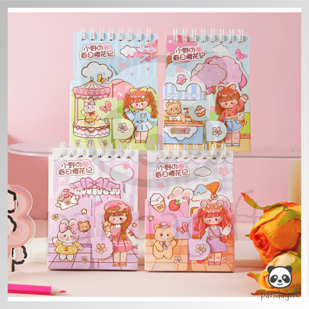 

Notebook Ring Atas Motif Memo Kecil A7 Spiral isi 70 Lembar Cover Lipat Girl Rabbit - GG0380