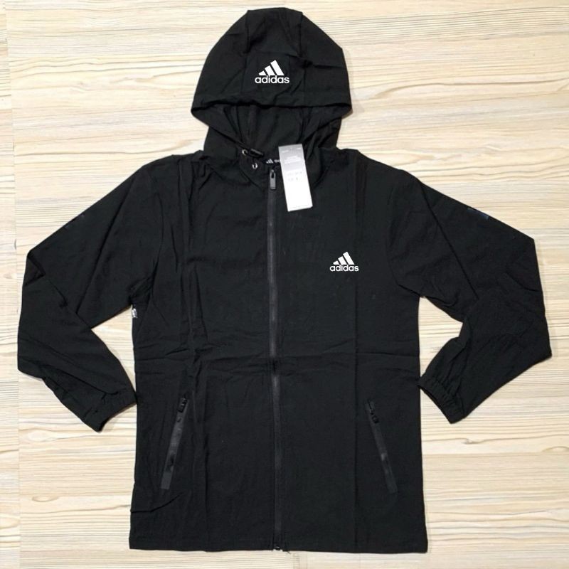Jaket Olahraga Parasut ADIDAS IMPORT Premium waterproof running joging pria wanita jaket windbreaker