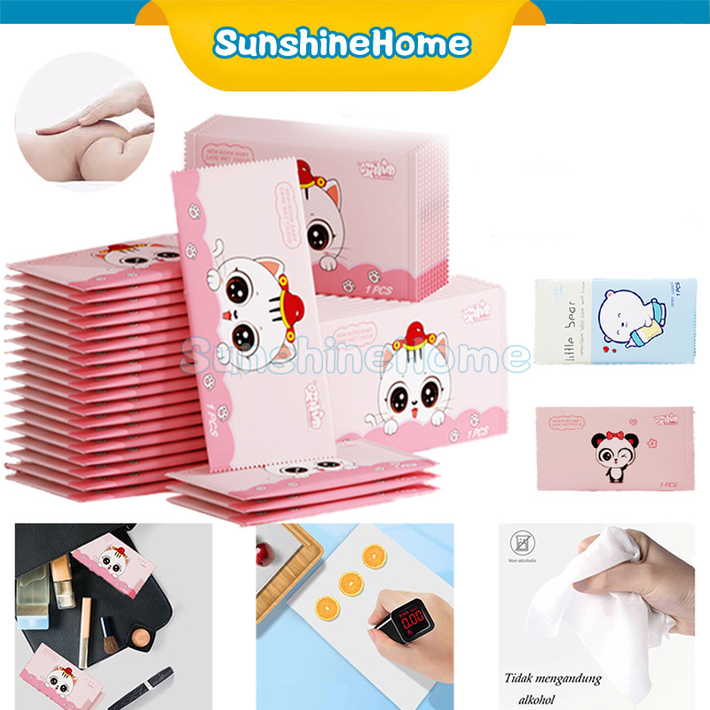 Tisiu Tisu Basah Wet Wipes Mini / Tisu Basah Travel / Tissue Basah Portable Mini / Pocket Tissue / Tissue Basah Mini Lembar