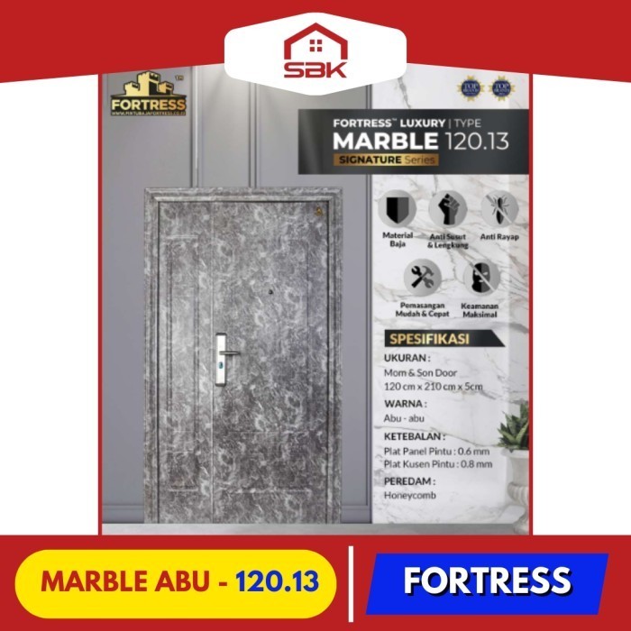 Pintu Baja | Pintu Utama Mother And Son 120x210 Fortress 120.13 Marble