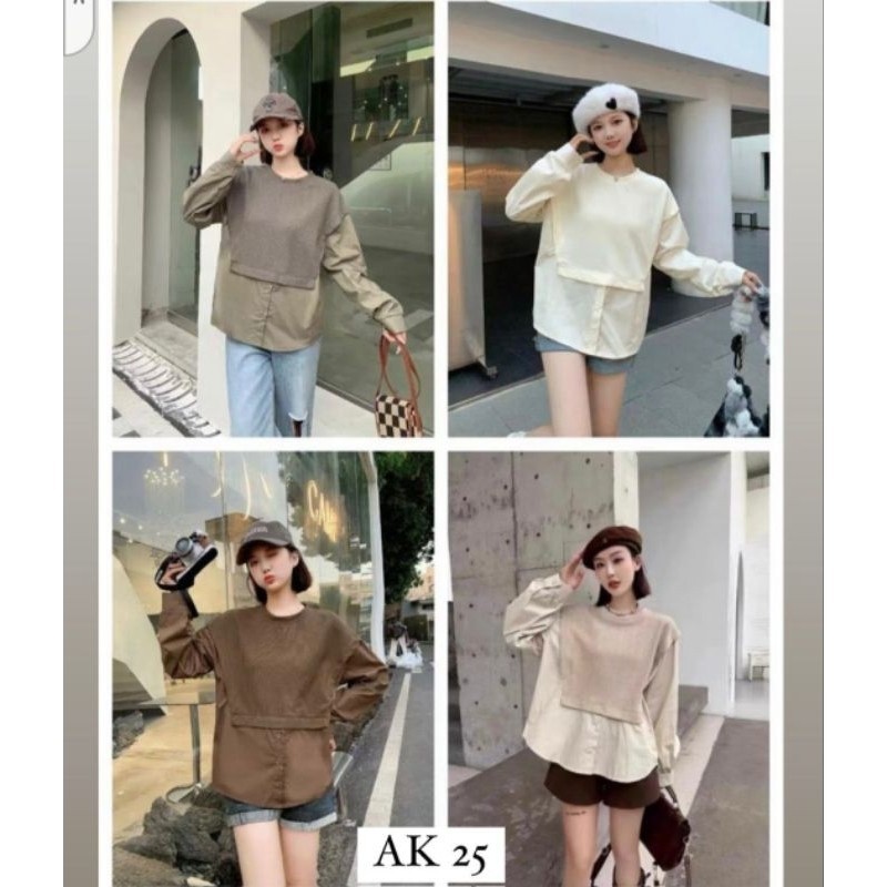 blouse import premium mix katun dan rajut