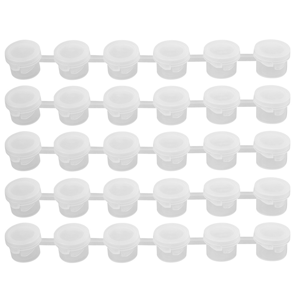 

50 Strips Empty Paint Strips Paint Cup Pots Clear Storage Paint Containers Mini Painting Cup Pot 3Ml/ 0.1 Oz