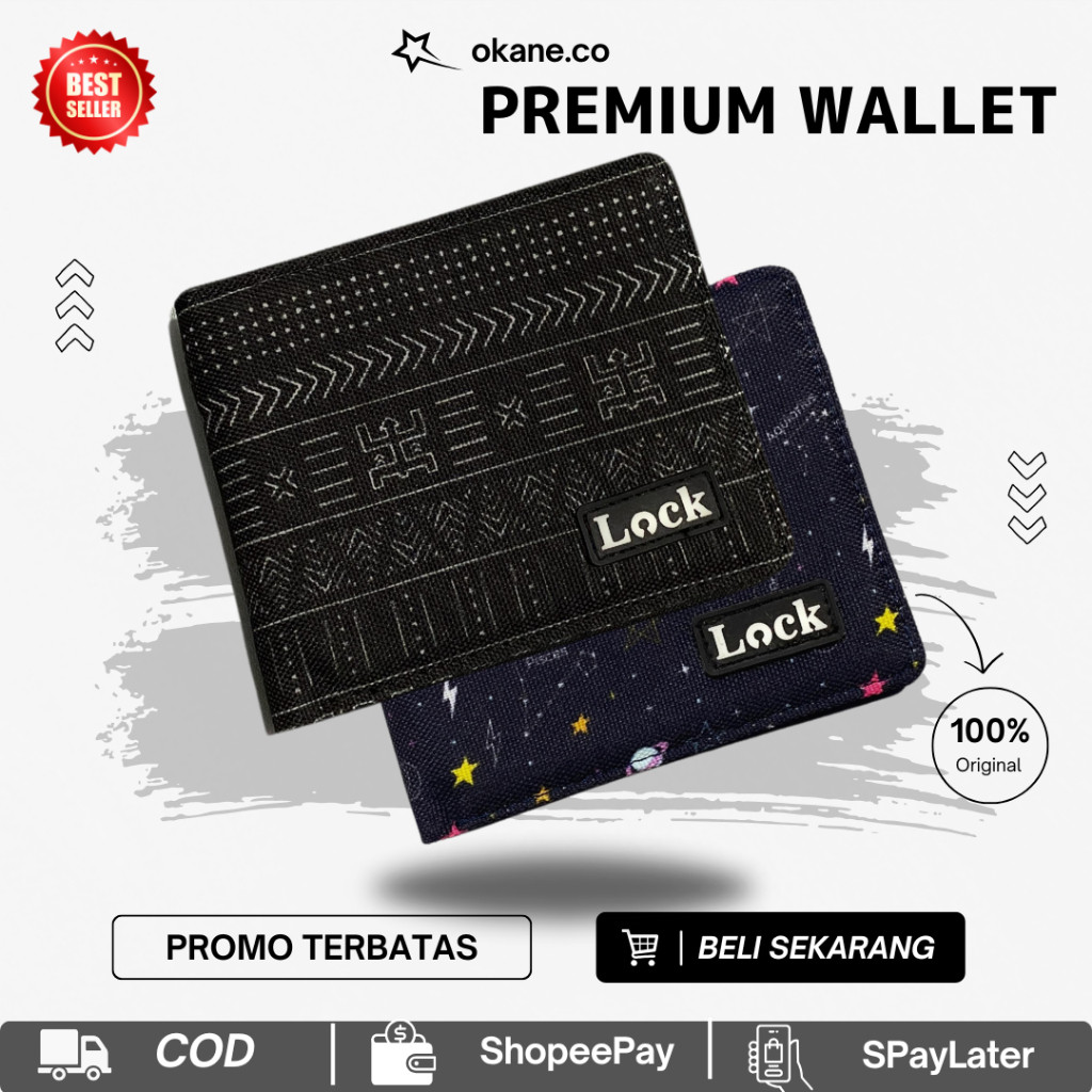 Dompet Pria Kulit Kanvas Lipat Pendek Anti Air Keren Cowok OK101
