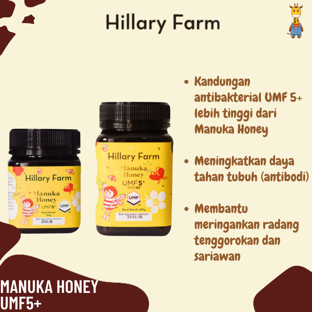 

Hillary Farm Manuka Honey UMF5+ 500gr & 250gr - Madu Manuka New Zealand