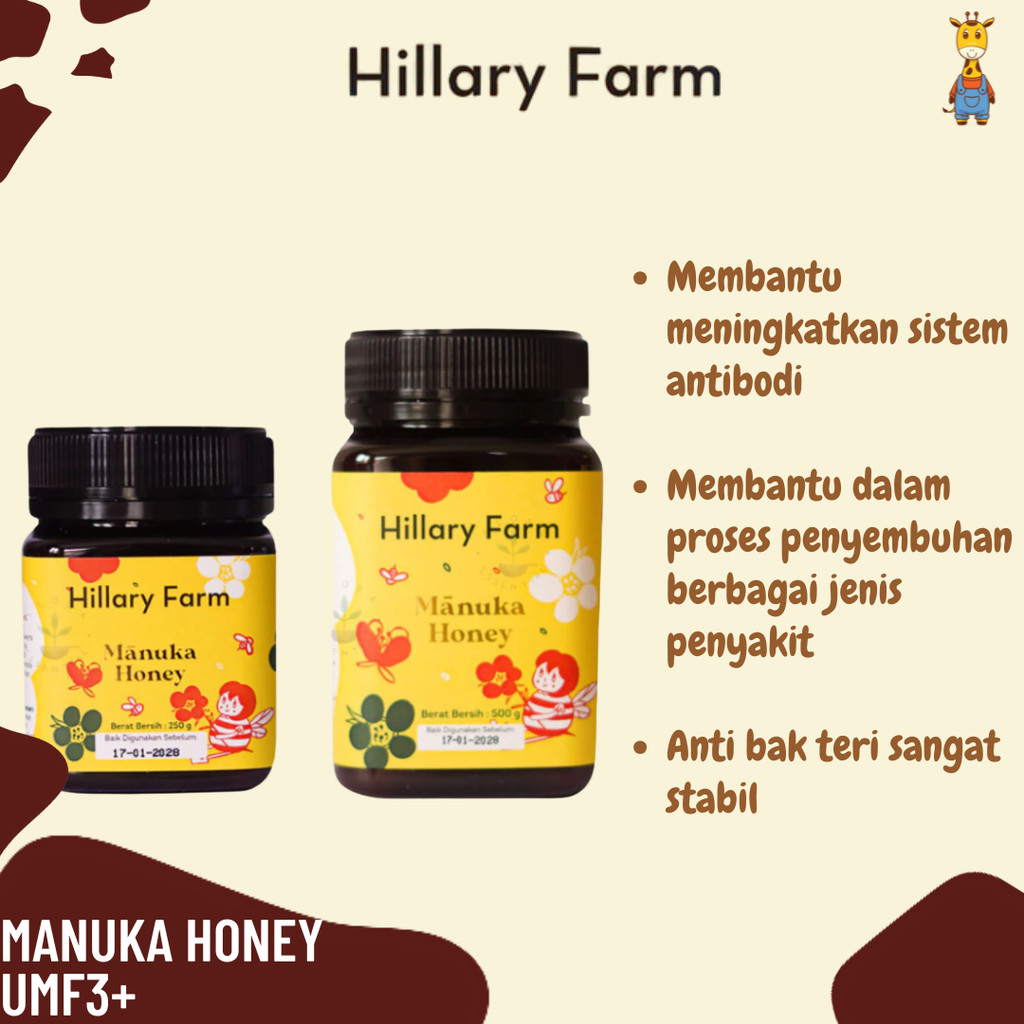 

Hillary Farm Manuka Honey UMF3+ 500gr & 250gr - Madu Manuka New Zealand