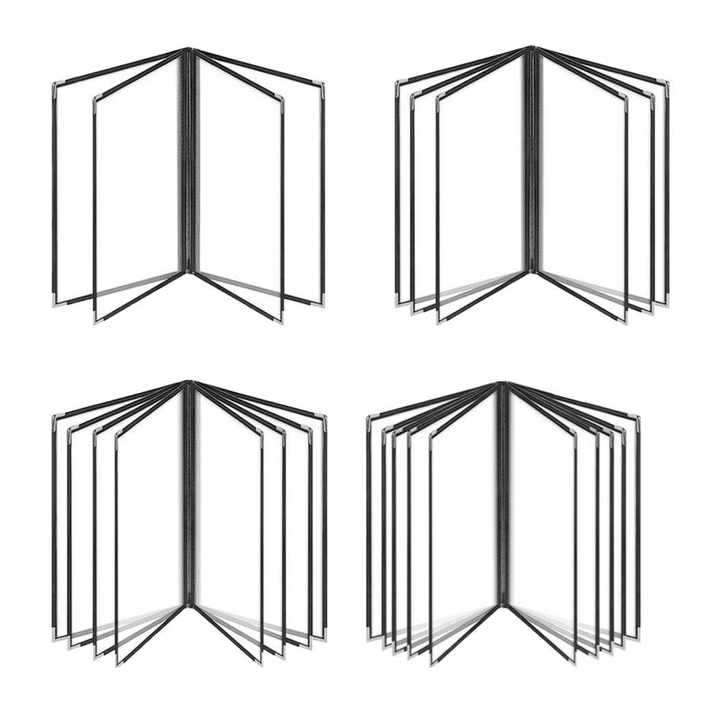 

Menu Folder Double Panels Transparent Letter Size Holders Metal Corners Menu Covers for Hotel Restaurant Bar Cafe