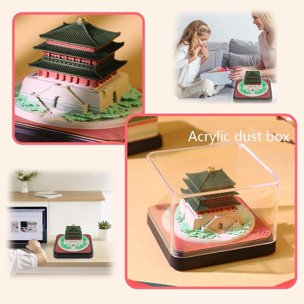 

2025 Creative 3D Stereo Note Paper Carved Calendar Gift Desktop Ornaments Xi'an Bell Tower Panoramic Calendar