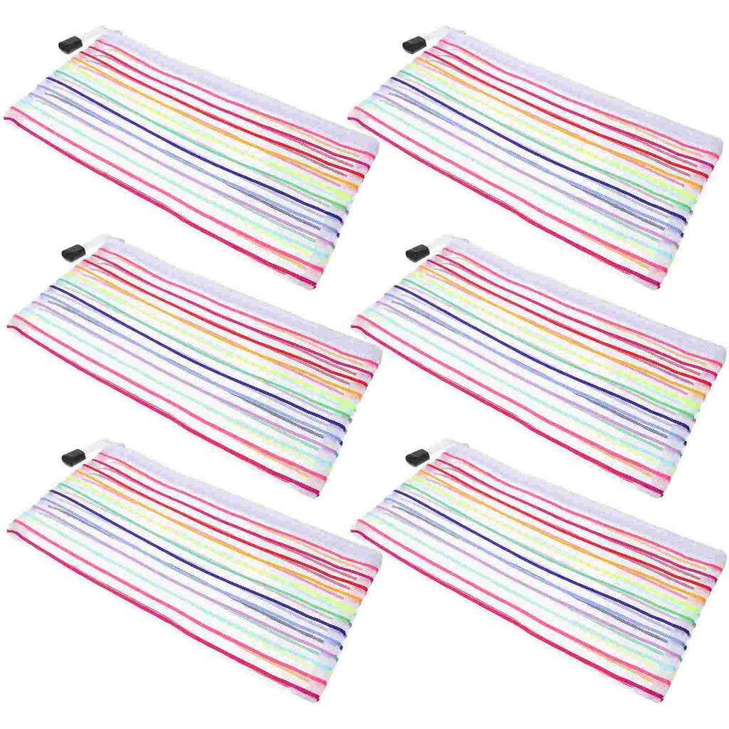 

6 Pcs Oxford Cloth Receipt Bag Bill Wallet Pouches Bank Bags with Zipper Money Packing Travel