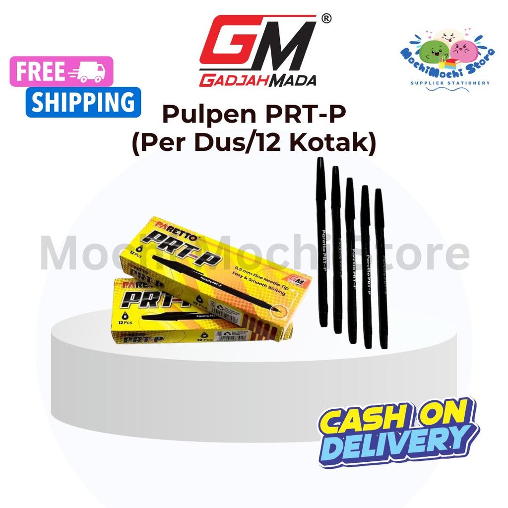 

PER DUS/12 KOTAK Pulpen Paretto PRT-P | Pen 0.5mm | Pulpen Tinta Hitam | Bolpen Stationery
