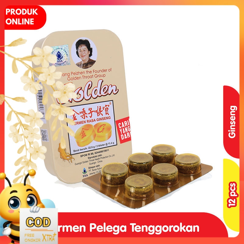 

Golden Permen Pelega Tenggorokan Ginseng 12 pcs