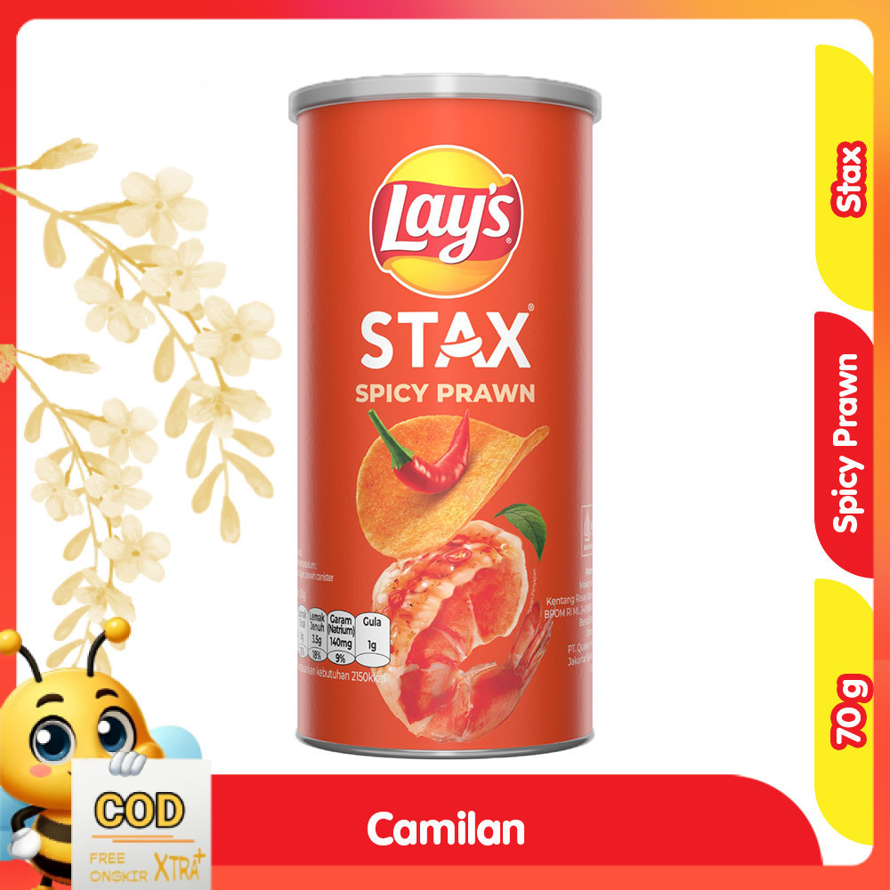 

Lay's Stax Keripik Kentang Rasa Udang Pedas 70 g