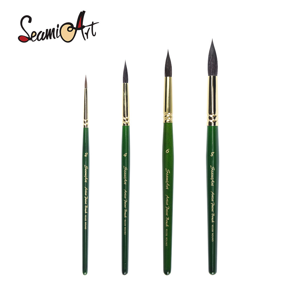 

SeamiArt 1pc Sable Squirrel Hair Paint Brushes Watercolor Brush For Professional Artistic Painting Supply for Animal Hair Lover