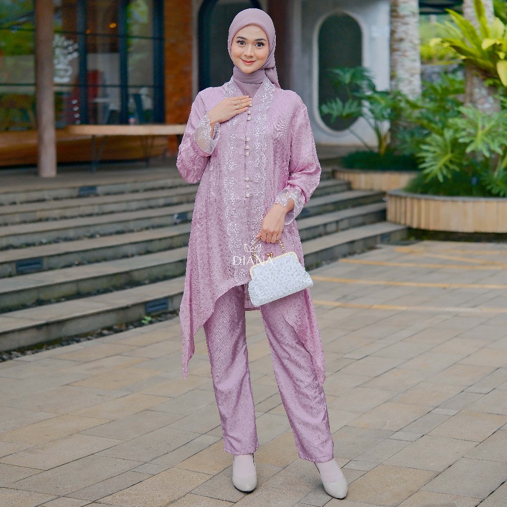 Diana Batik Aura Series Tunik Kebaya Viscose | Tunik Raya | Baju Kurung | Tunik Lebaran