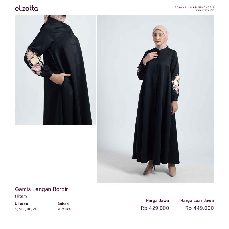 PROMO Gamis lengan bordir elzatta gamis elzatta