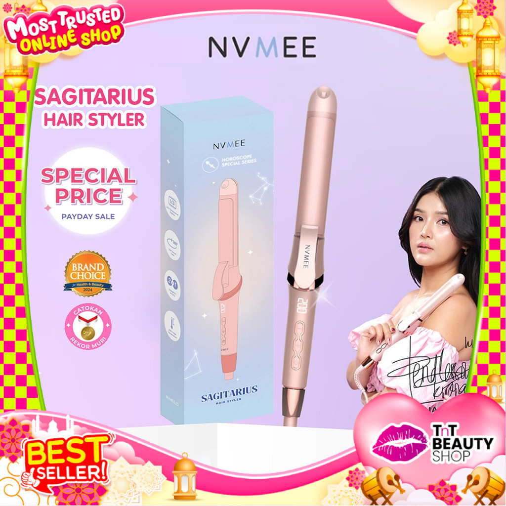 NVMEE - Catokan Rambut 2in1 LED Touch Sagitarius Hair Styler | TnT Beauty Shop
