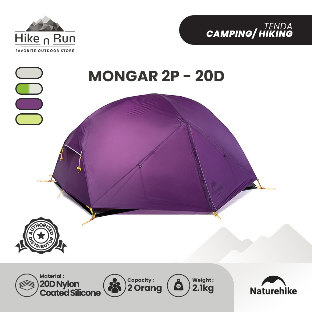 Naturehike Tenda Hiking Mongar NH17T007-M Tenda Ultralight 2 Orang