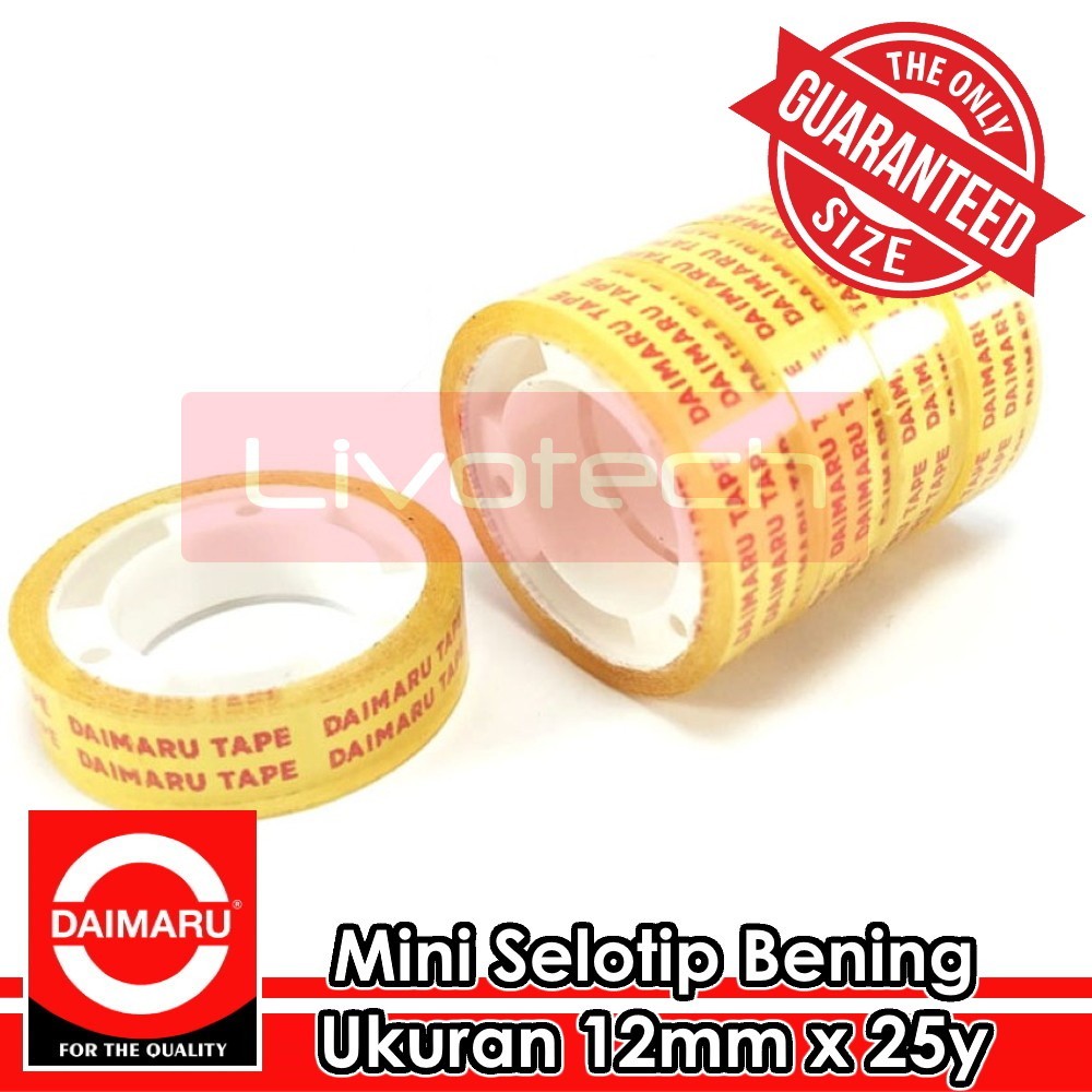 

GIFT Daimaru Tape Isolasi Mini 12mm x 25y Selotip Lakban Bening Kecil Solasi Strong Sat Industri 25 Yard